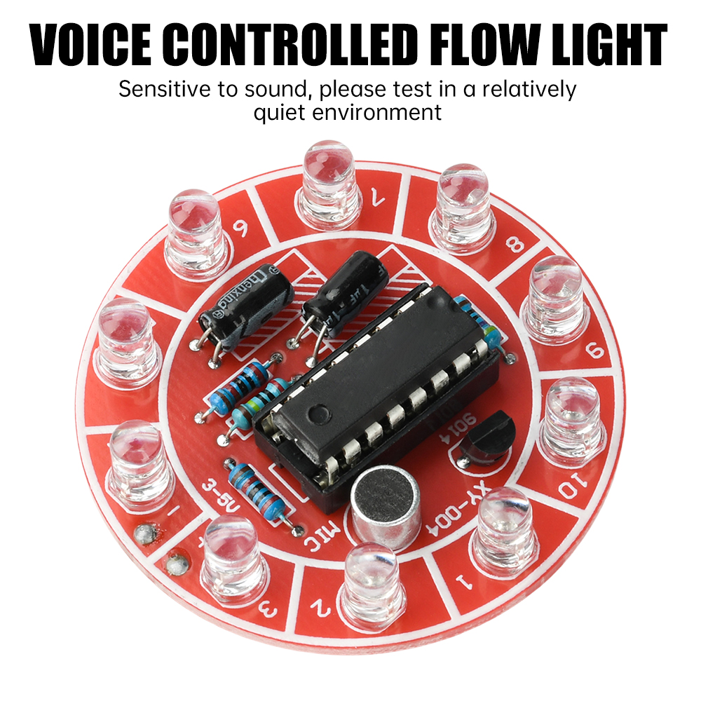 Diy Electronics Kids - 3–5V DC voice-controlled rotating LED running