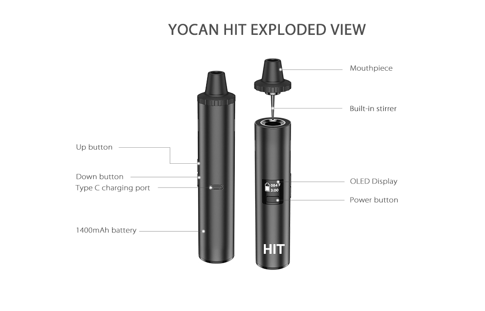 Original Yocan Hit Dry Herb Va - Diy Vape Electronics のレビューと価格