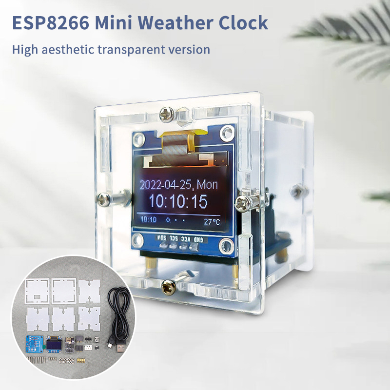 ESP8266 Mini Weather Clock Kit - Diy Electronics News のレビューと価格