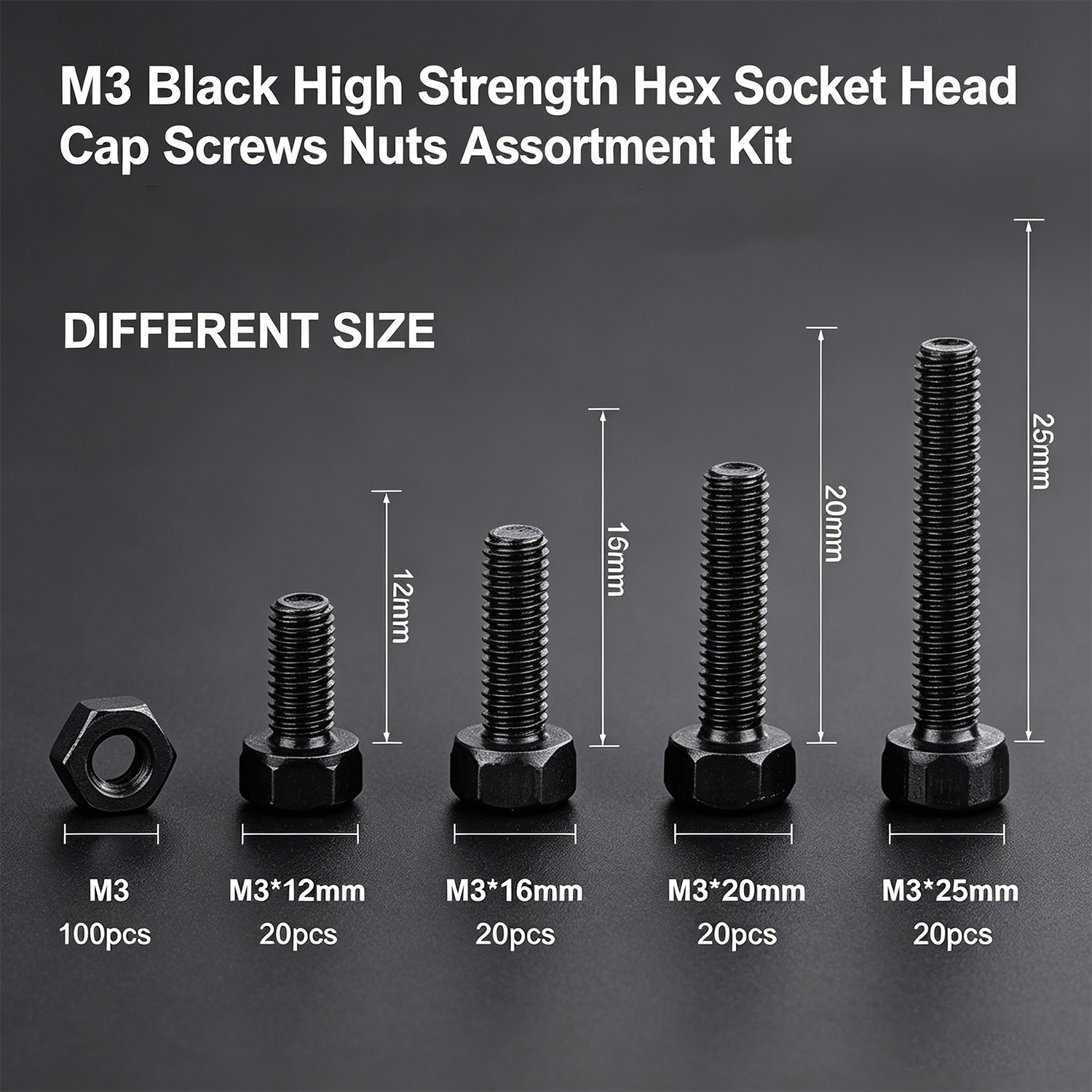 M3 Black Hex Socket Head Cap S - Diy Home Electronics Projects のレビューと価格