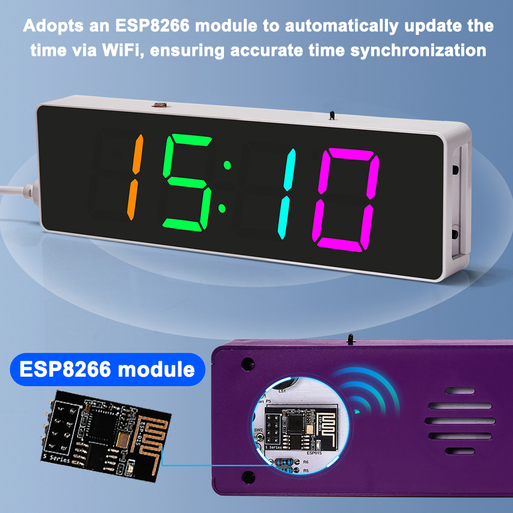 ESP8266 IoT Colorful WiFi Cloc - Diy Electronics Watch のレビューと価格