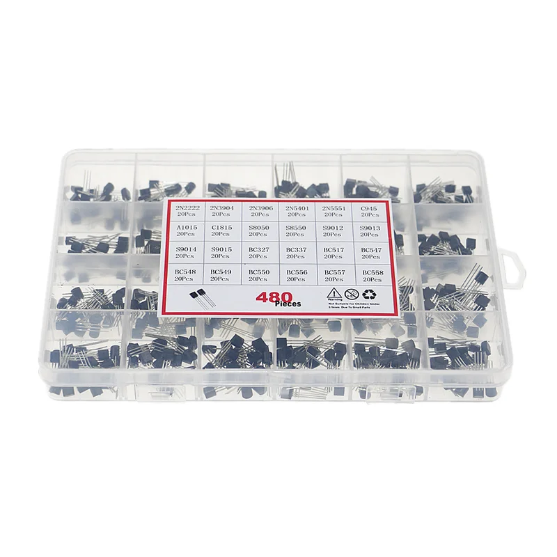 480Pcs 24Types NPN PNP Transis - Mosfet Transistor Set のレビューと価格