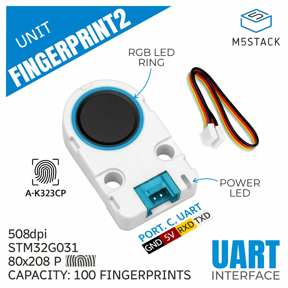 M5Stack Fingerprint2 Recogniti - Diy Electronics Power Supply のレビューと価格