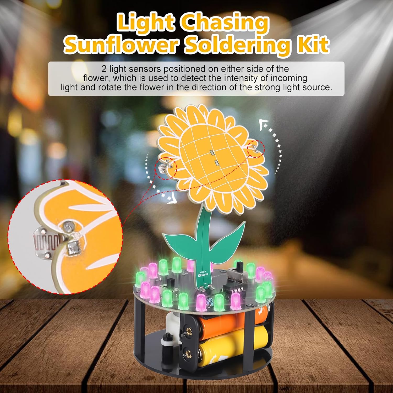 Light Chasing Sunflower Solder - Diy Electronics Kits For Adults のレビューと価格