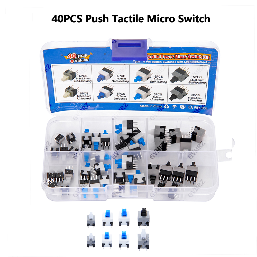 40PCS 8Values Push Tactile Mic - Diy Home Electronics Projects のレビューと価格