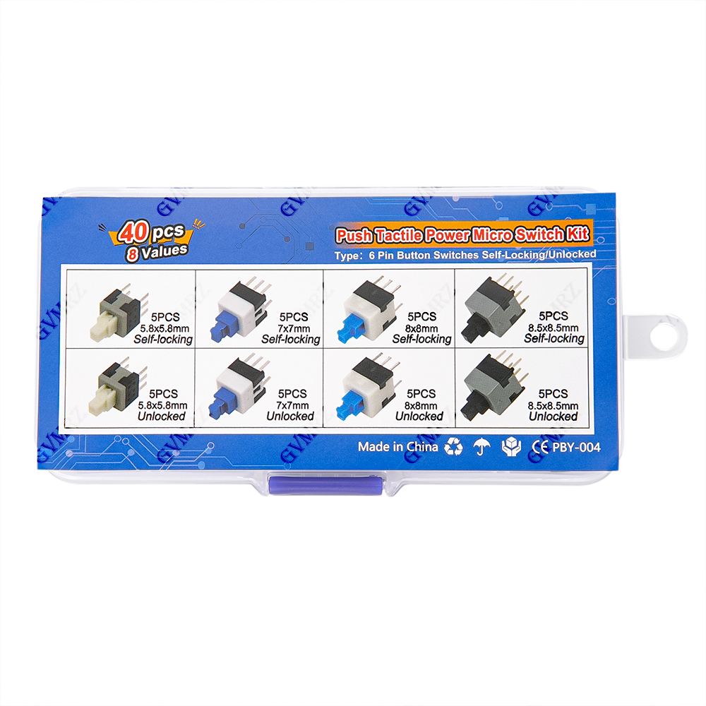 40PCS 8Values Push Tactile Mic - Diy Home Electronics Projects のレビューと価格