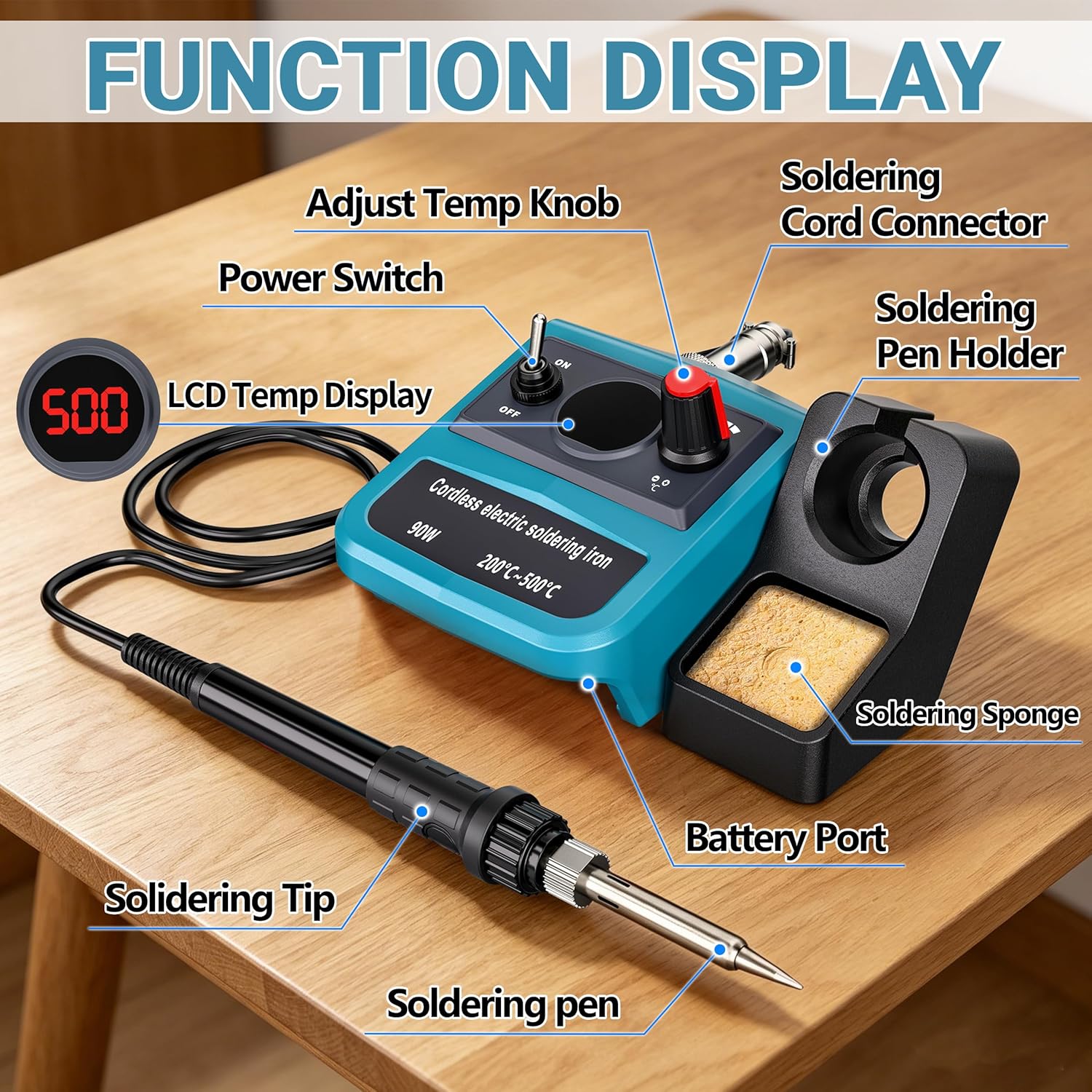90W LED Digital Cordless Solde - Diy Electronics Power Supply のレビューと価格