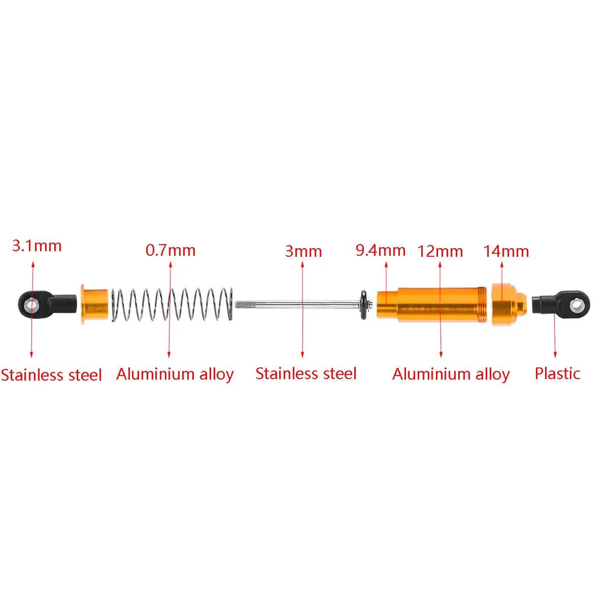 Aluminum Big Bore Shocks 75/85 - Diy Electric Car のレビューと価格
